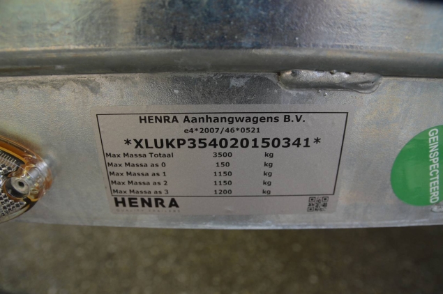Productfoto Henra 3 zijdige kipper 3500Kg KP354020TR (402x202) 3 zijdig tridem parabolic