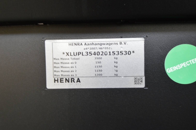 Productfoto Henra Plateauwagen 3500kg PL354020TR (402x202cm) Full black! 