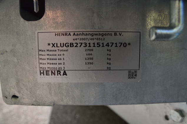 Productfoto Henra gesloten aanhangwagen Major Xpert uitvoering GB27311519 met achterklep