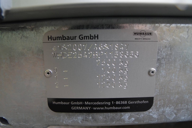 Productfoto Humbaur HGK 25 32 18 - 21 PF60 Deluxe (313x167x195cm) 2500kg 
