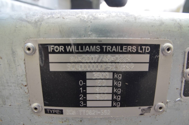 Productfoto Ifor Williams kipper TT3621 (362x195cm) 3500kg 