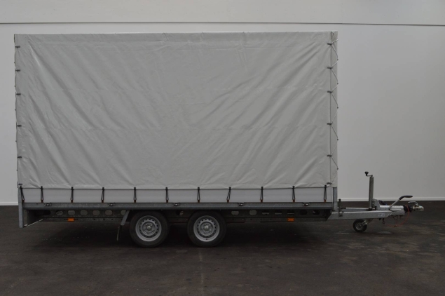 Productfoto Henra plateauwagen met huif (401x185x219cm) 2700kg 