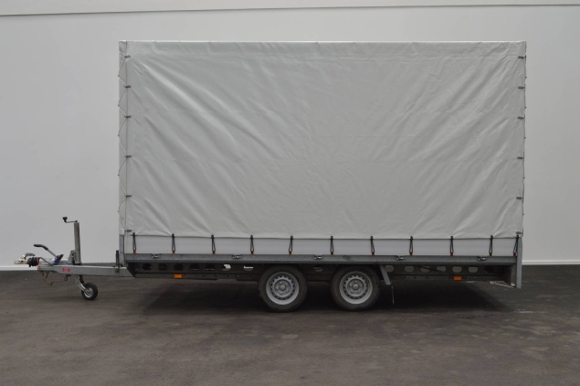 Productfoto Henra plateauwagen met huif (401x185x219cm) 2700kg 